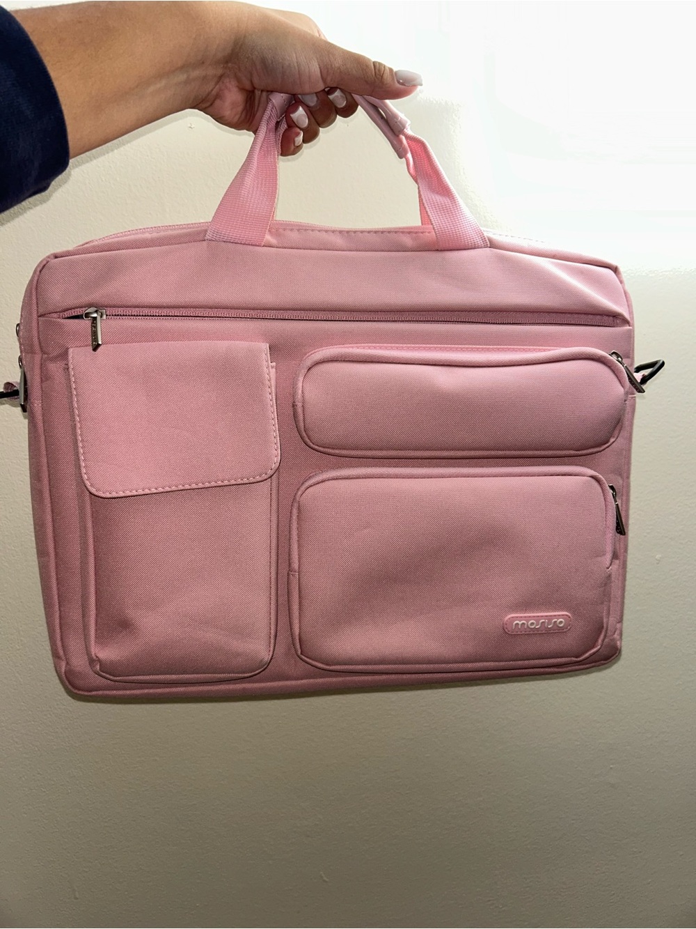Mosiso Pink Laptop Bag with Front Organizers